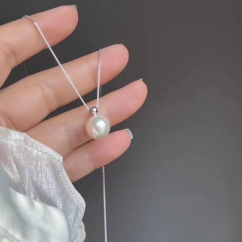 Single Round Bead Necklace for Women, Simple and Luxurious, Niche 2024 New Summer Collarbone Chain, High-End Neck Chain Trend Jewelry for Women
