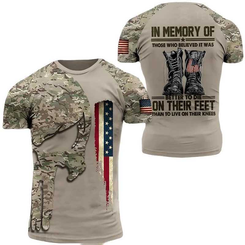 USA US Forest Desert Camouflage T Shirt for Men Clothing 3D Skull Printed T-Shirt Short Sleeve Olive Quick Dry Jungle Tee Shirt Y250724
