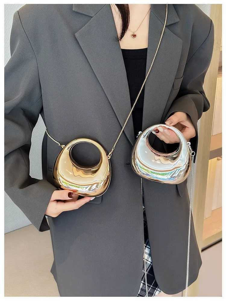 Mini Golden Nig Bag Purses and Handbags Luxury Designer Shoulder Bags Funny Shape Party Wedding Acrylic Shiny Club Purse Y250725