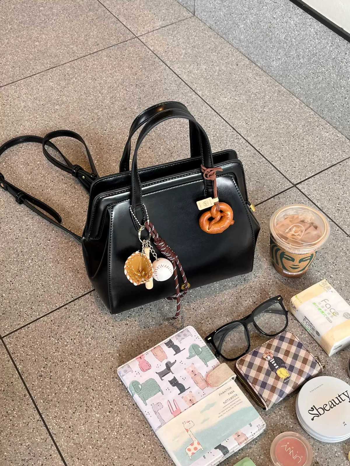 Faionable Retro Black Double Shoulder Bag for Women 2024 New Sle Commute Travel Book Bag High Quality Leather Y250725