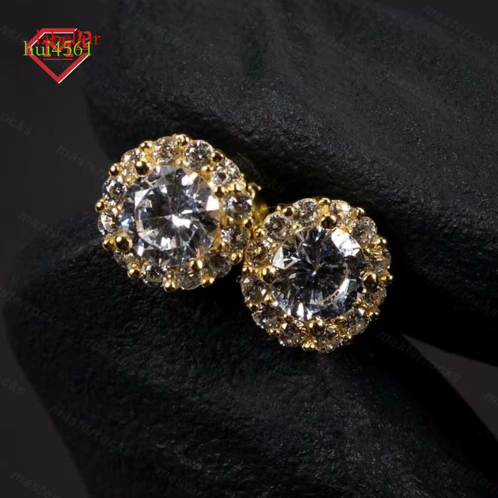 Luxurious sier gold-plated with screw backs and chilled round pyroxene earrings for men