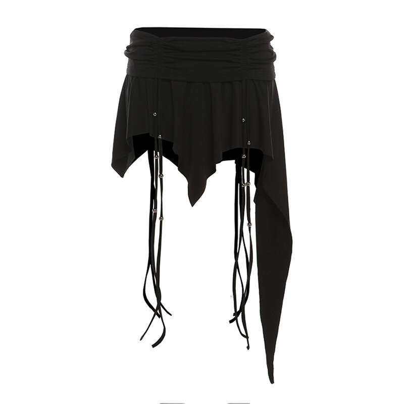 2024 Autumn New Women's Solid Color Slim Street Fashion Low Waist Irregular Skirt 4f6