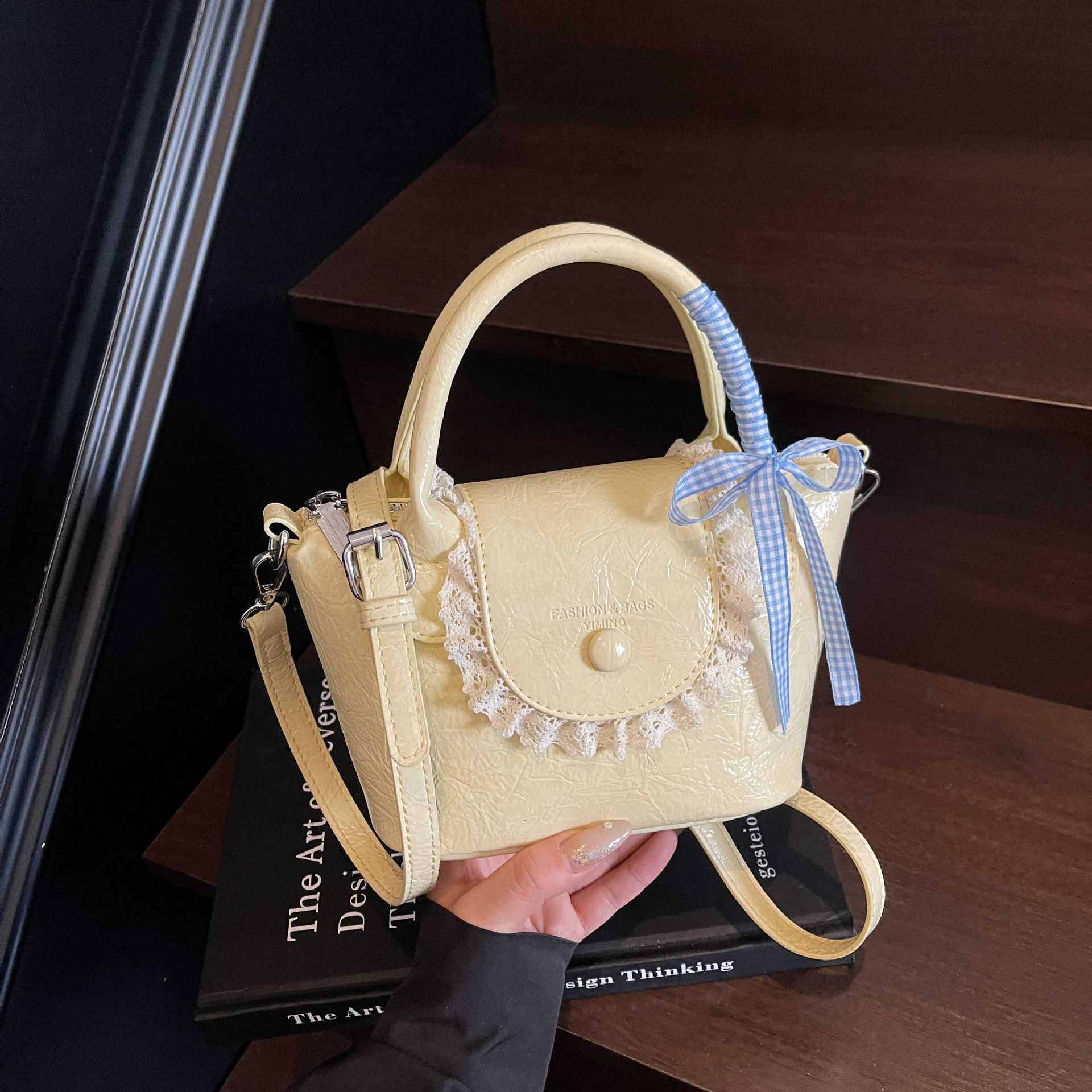Luxury Brand Designer Bag Niche Lace Color-Block Dumpling Bag Light Luxury Dragon Bags Handbag Bowknot Fashion Versatile Shoulder Crossbody Bag