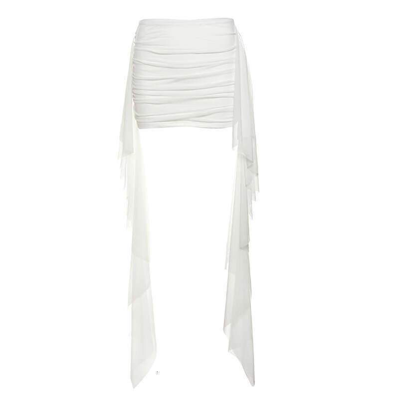 2025 Spring New Women's Solid Color Slim Fit Tube Top Vest Fashion High Waist Skirt Set 711