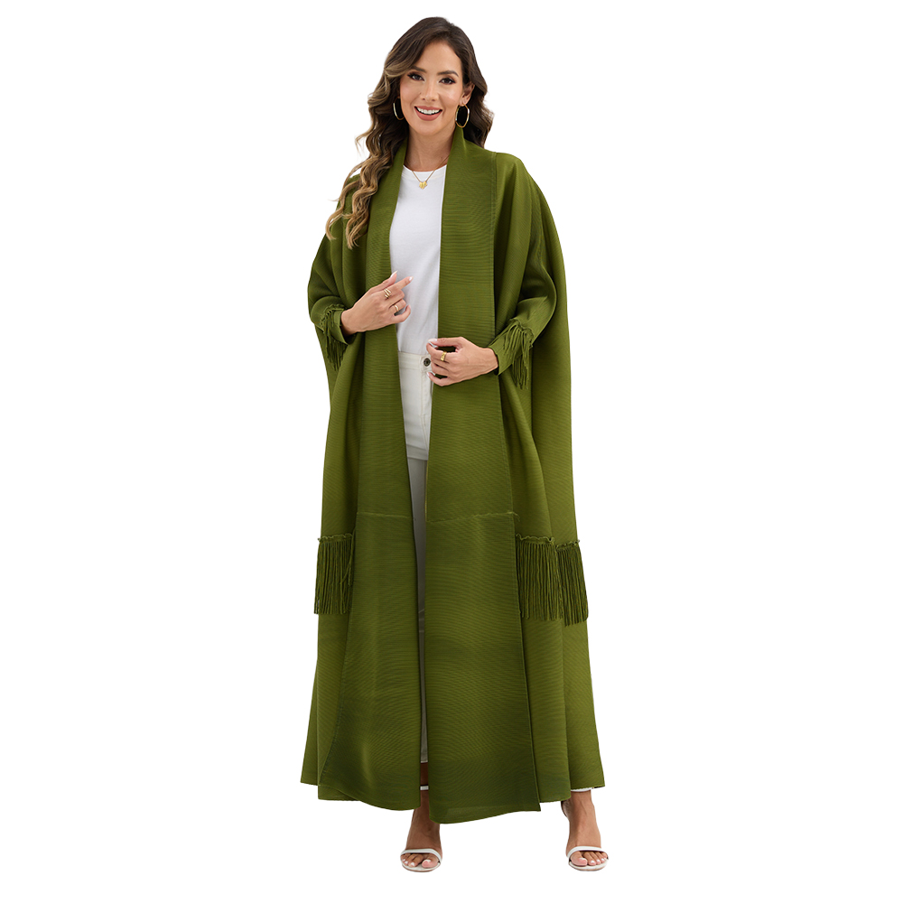 Ethnic Clothing Arabian Style Elegant Loose Cardigan - Trendy Ladies' Outerwear Middle Eastern pleated long robe coat NZ001