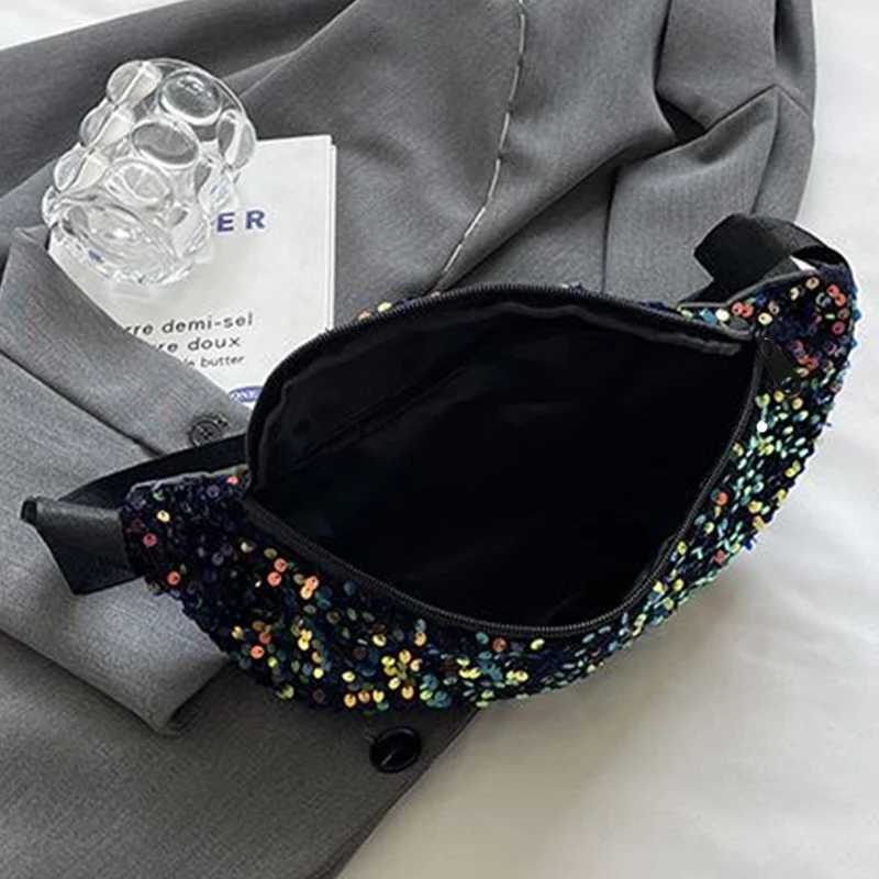 Neutral style mens and womens hip-hop trend sequin crossbody bag with unique design luxury brand bag Y250724