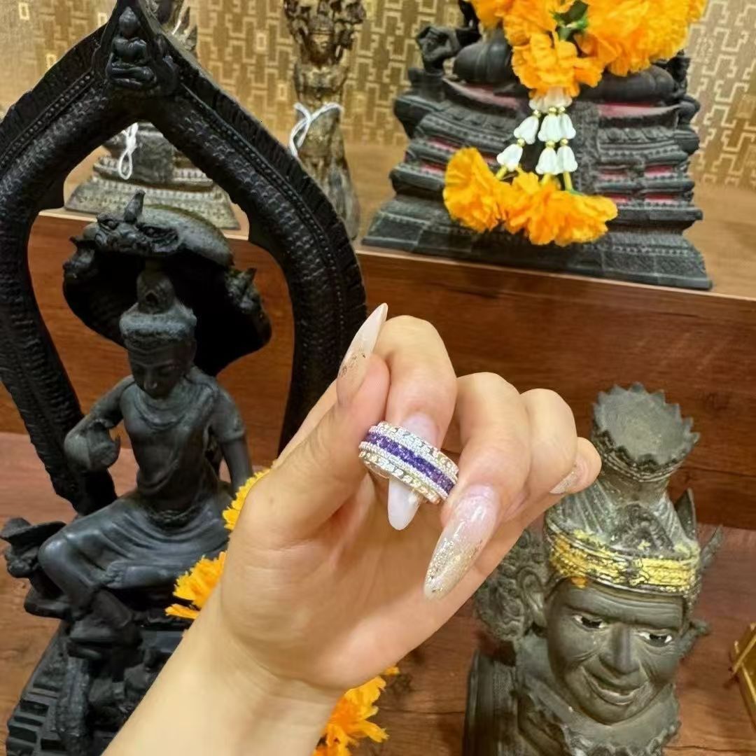 Thai Buddha Amulet Butterfly King Colorful Ring Cuban Designer Jewelry Jishina Ring Cuban Jishina Luxury Jewelry Exquisite Index Finger Ring