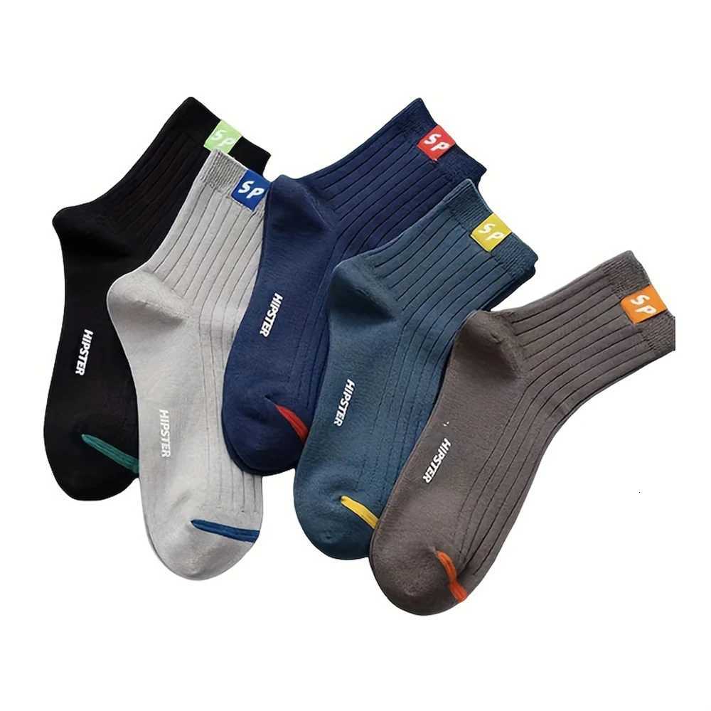 5/10/15/20 Pairs Men Socks Breathable Cotton Sports Stockings Comfortable Men Socks Sweat Absorption Business Socks Letter Print X250725