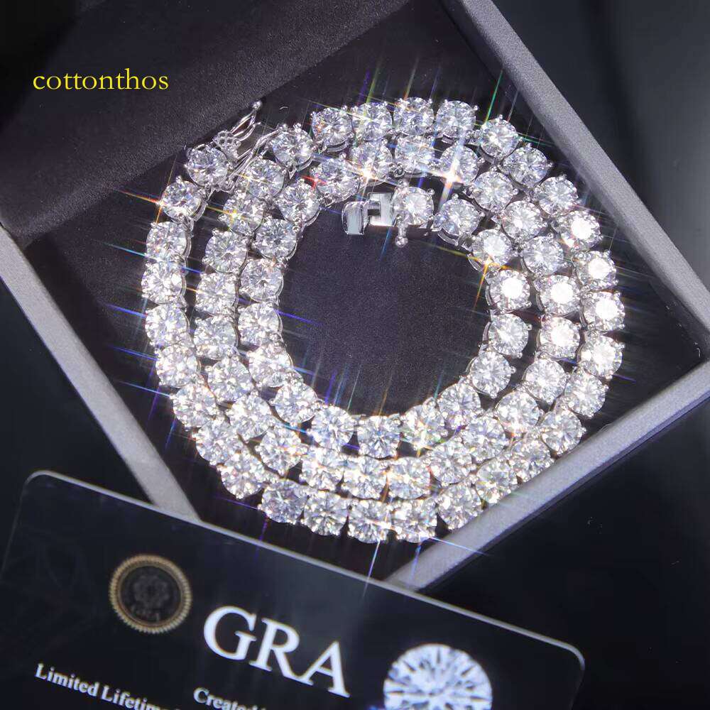 Hot-sale 6.5/5 mm Dia Chain Necklace Bracelet S Sier VVS Moissanite Tennis Link Fine Jewelry for Men Women