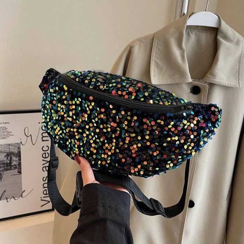 Neutral style mens and womens hip-hop trend sequin crossbody bag with unique design luxury brand bag Y250724
