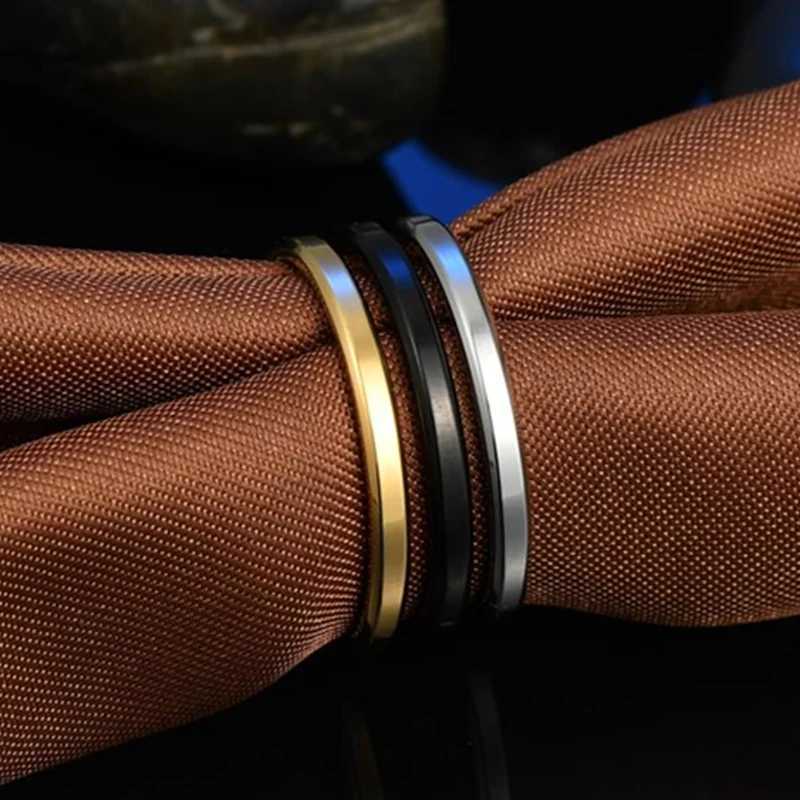 Letdiffery Fashion 2/4/6/8mm Womens Simple Gloss Ring Mens Stainless Steel Smooth Ring Couple Party Jewelry Gift W250417