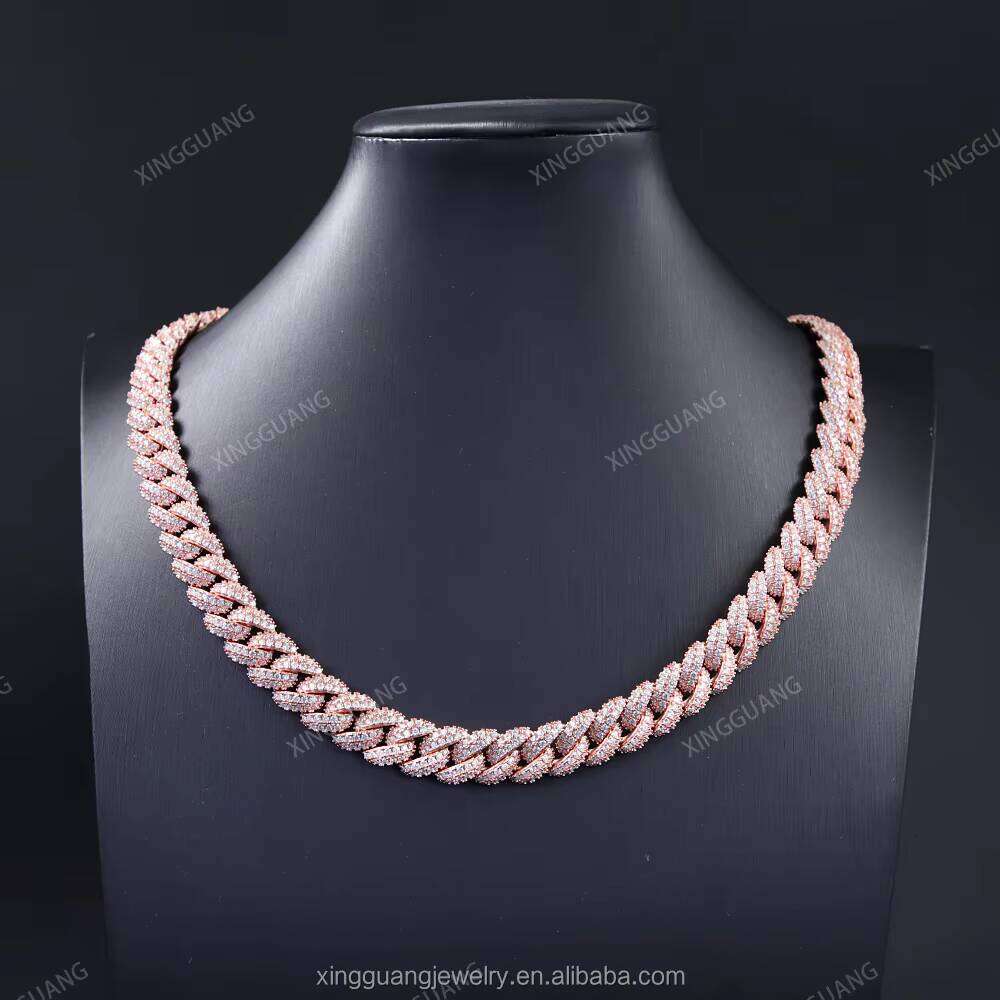 Hot-sale 13mm S Sier VVS Moissanite Cuban Link Iced Out Dia Chain Fine Jewelry Necklaces Bracelet for Hip Hop Men Women