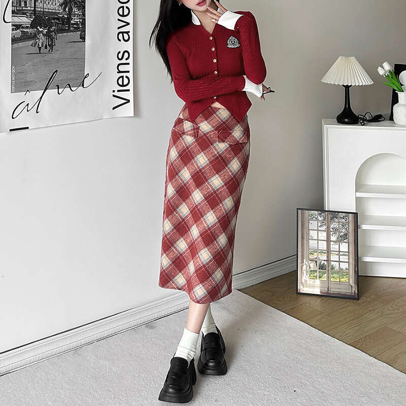 Women's Clothing 2023 Autumn Winter New Long Sleeve Turn-Down Collar Cardigan T-Shirt High Waist Bodycon Short Skirt for Women c4b