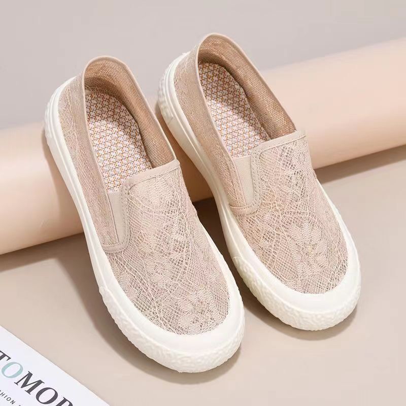 Spring and Summer Fisherman Soft Sole Non-Slip Women's Student Breathable Casual Versatile Canvas Shoes Sneakers Slip-On ddmythur