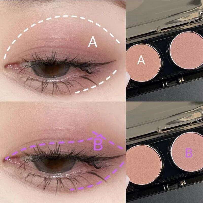 Mocha Two-color Palette Matte Low Saturation Grey Pink Eyeshadow Smoky Earth Color Daily Makeup Eye Shadow Powder X250724
