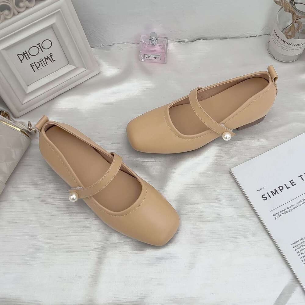 Elegant Chunky Heel Mary Jane Height-Increasing Petite Versatile Comfortable Women's High-End Feel Non-Tiring Spring Summer Single Shoes for Wome