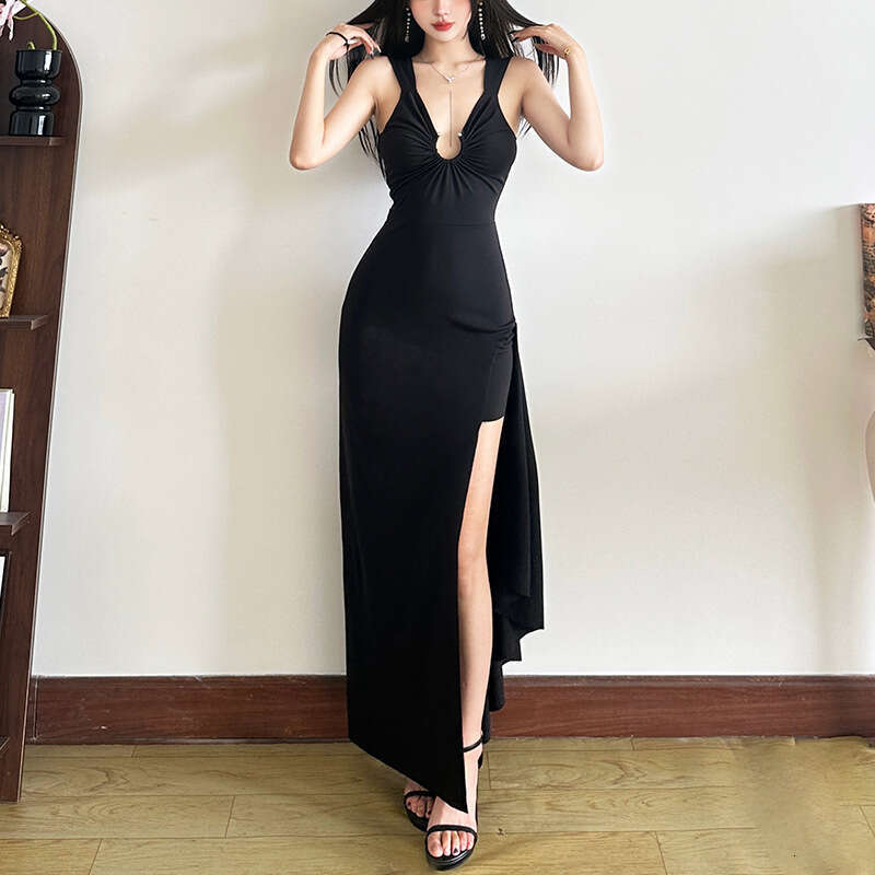 2025 Style Summer Hollow Irregular Slim High Waist Sleeveless Backless Tight New Dress for Women 5cd