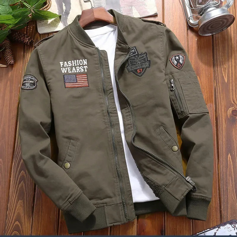 Outdoor Boxing Cargo Jacket Mens High Quality Vintage Embroidered Windbreaker 2024 Autumn Wild Hunting Pure Cotton Warm Coat 250717