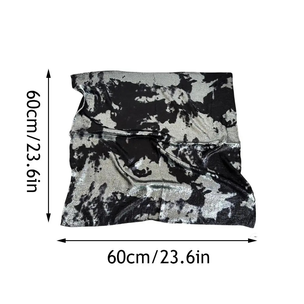 Square Scarf Retro Y2K Spicy Style Print Liquid Silver Leopard Hair Scarf For Women Summer Headband Sunscreen Hat Shawl Wrap 250723