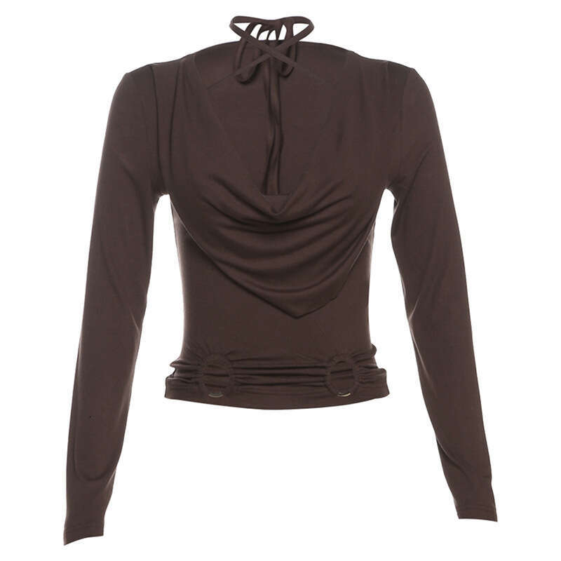 2024 Autumn New Women's Solid Color Slim V-neck Top Fashion High-waisted Pleated Skirt 4de