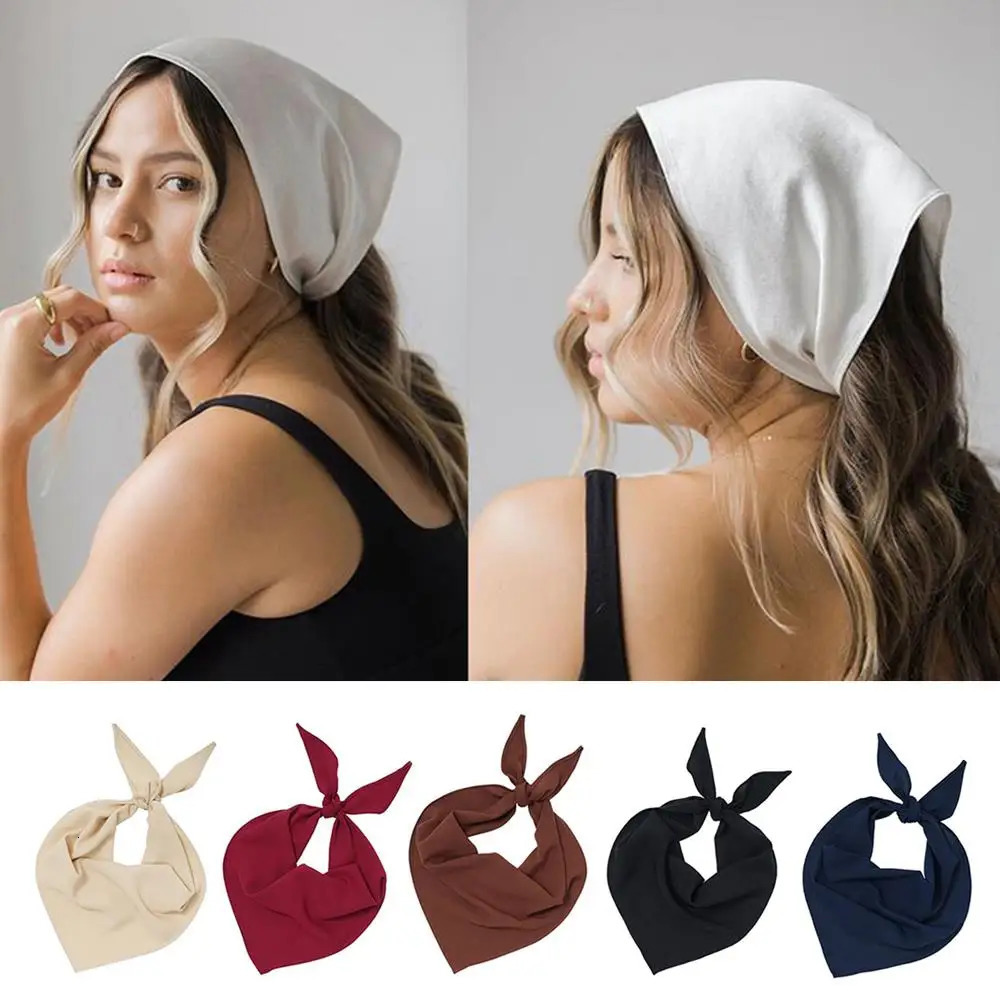Multi-functional Headscarf Cloth Fabric Triangle Hair Scarf Travel Po Bandana Headwrap Soft DIY Vintage Hair Accessories 250723