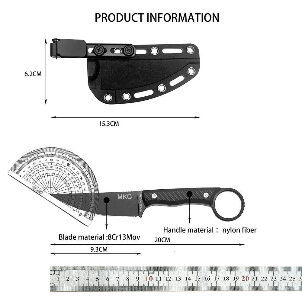 New C High Hardness Fixed 8Cr13Mov Blade with Sheath Portable Outdoor Camping Survival Cutting Rescue Knife high-quality