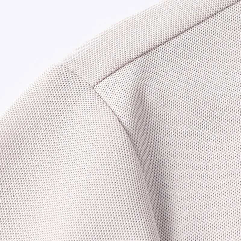 Mens Half-Zip Polo Shirt Light Beige Breathable Casual Slim Fit Stretch Cotton Classic Collar Business Casual Tops XJ250725