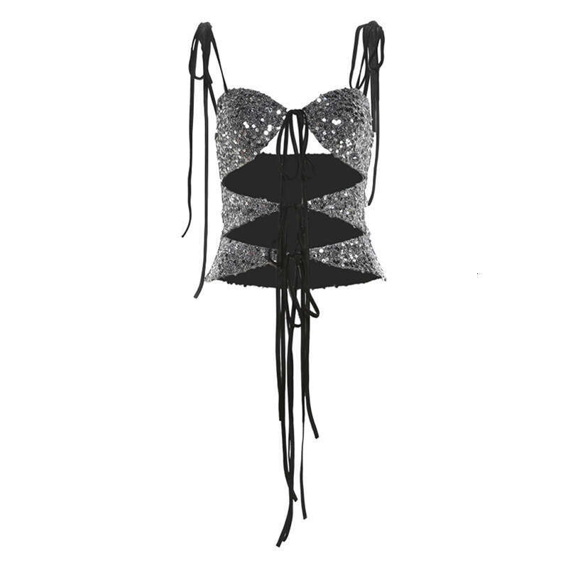 2024 Summer New Women's Solid Color Slim Fit Street Fashion Sexy Backless Tank Top 2c9