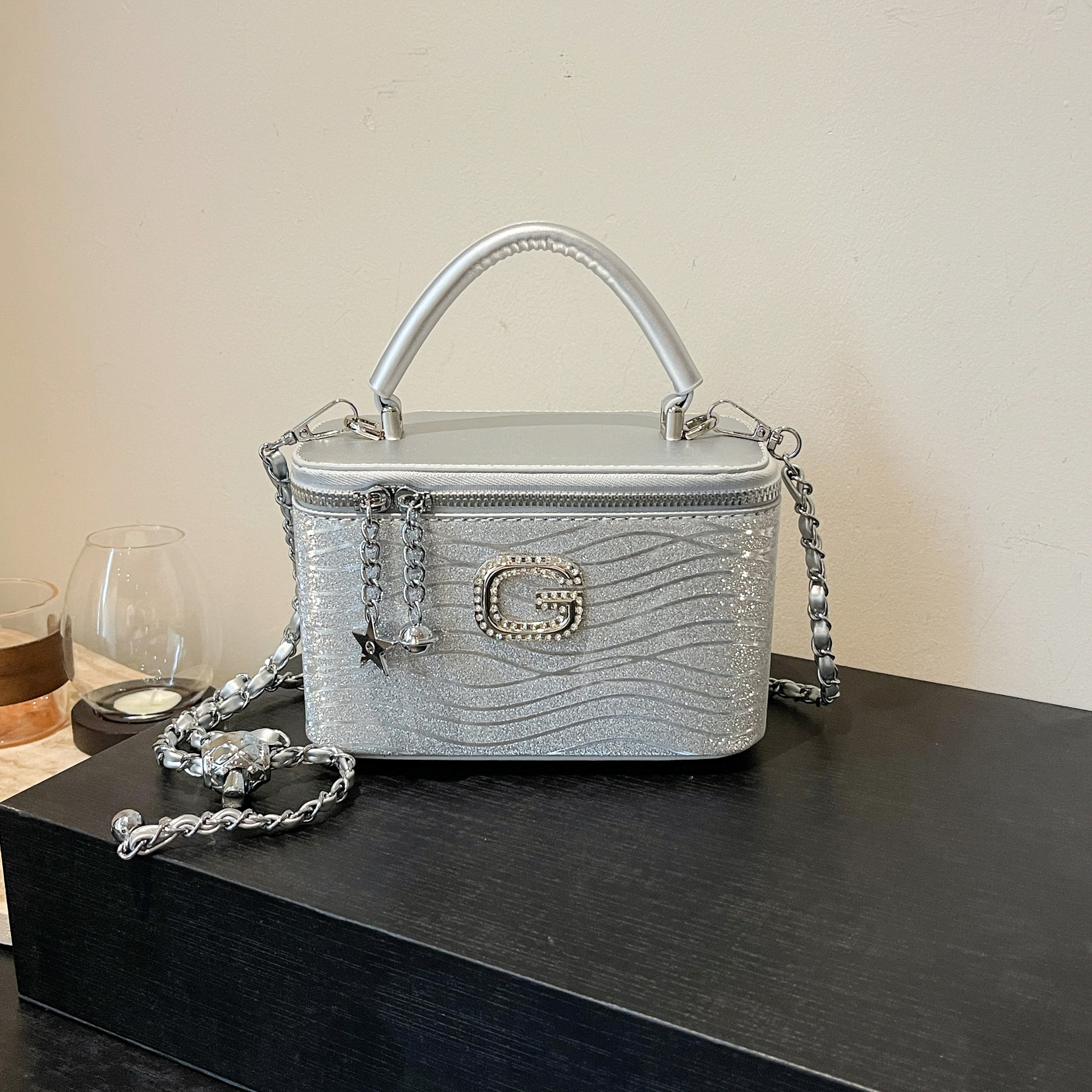 Luxury Brand Designer Bag Trendy Printed Small Square Bag Commuting Snake Skin Pattern Bags Versatile Chain Box Bag Chain Shoulder Crossbody Bag