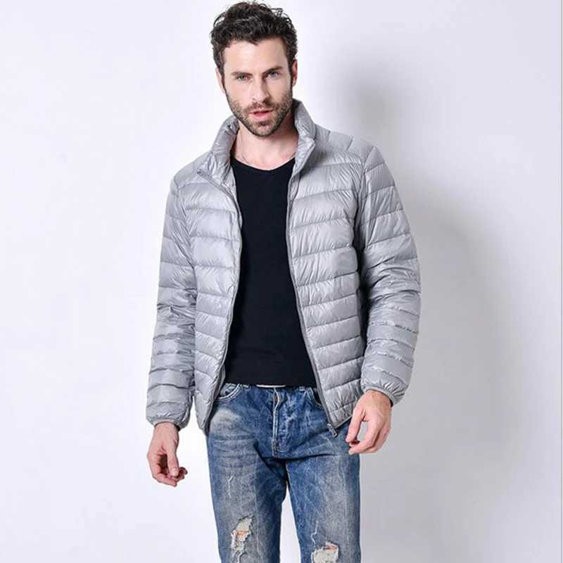 Autumn Ultralight Thin Down Coat Men Feather Large Size Casual Short Jacket Men Stand Collar Down Jacket X250725