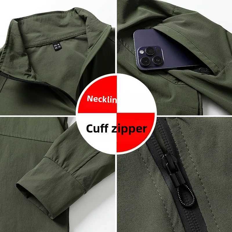 Mens Summer Work Shirt 1/4 Zipper Long Sleeve Shirt Outdoor Fishing Hiking Shirt Casual Pullover Wear resistant Mens Style Y250724