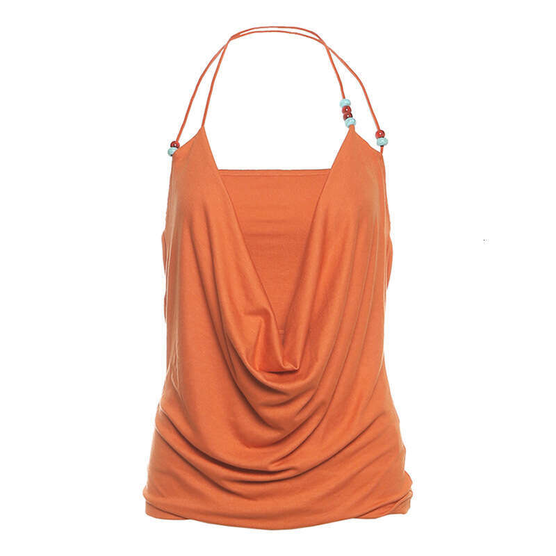 2025 New Women's Solid Color Vest Fashionable Commuting Elegant Versatile Top f8e
