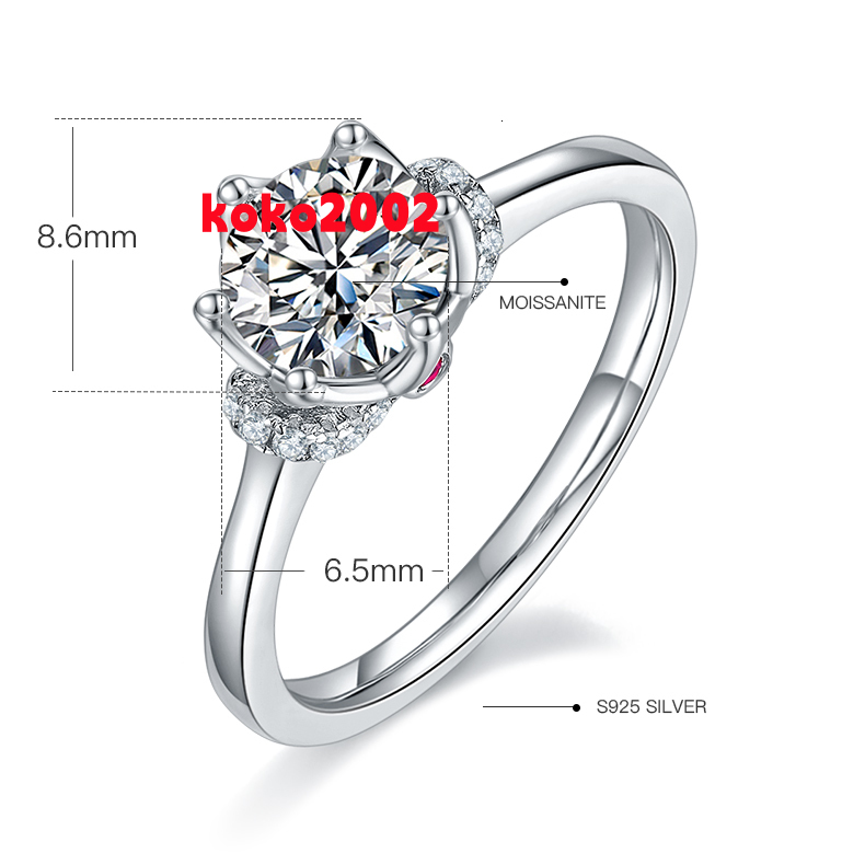 2024 Hot Sale 925 Sterling Silver D Color VVS Moissanite Diamond Rings for Women Exclusive Collection