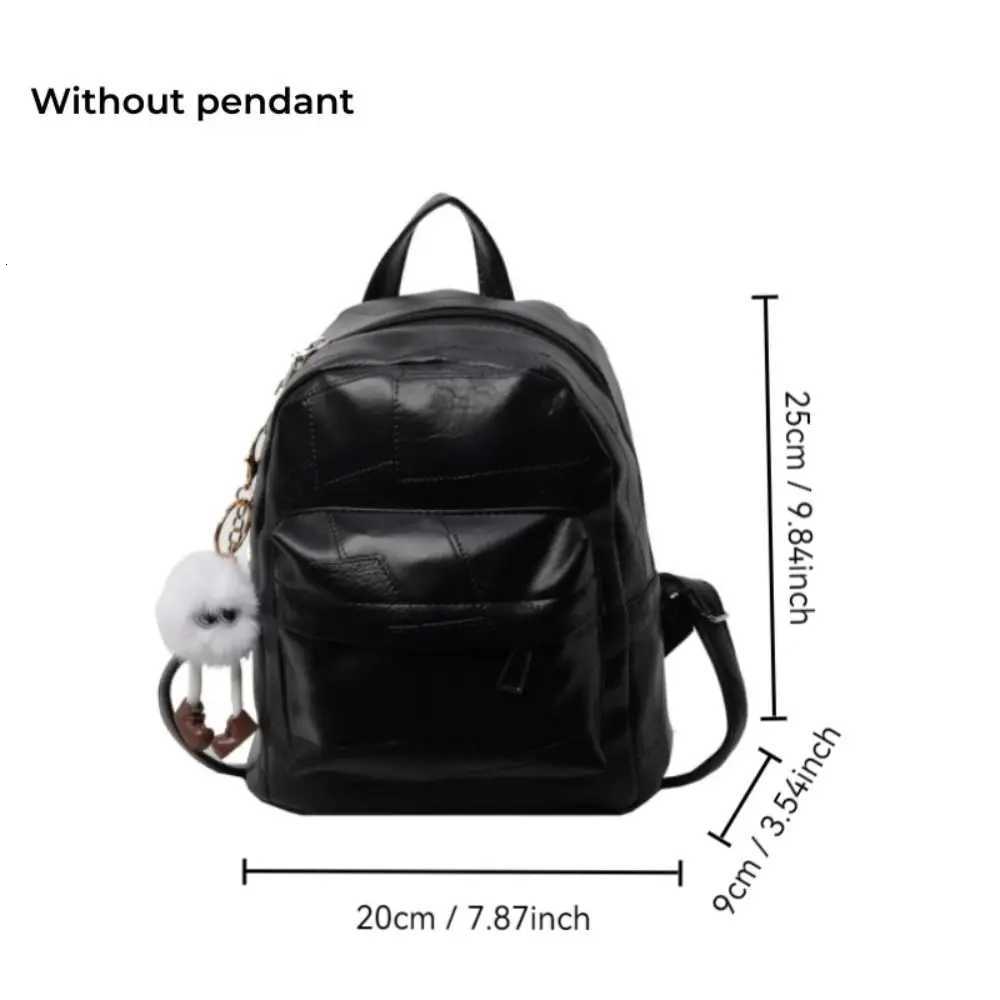 Fi Large Capacity Mini Backpacks PU Leather Waterproof Travel Bag Solid Color Students Backpack Wen Y250724