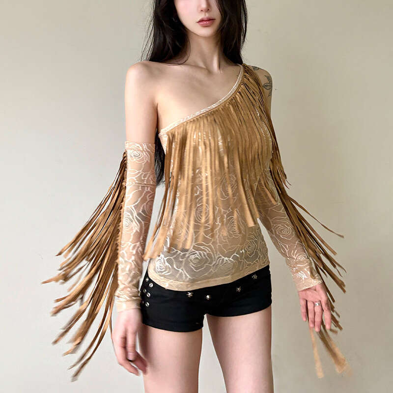 2025 Spring New Women's Fashion Solid Color Slim Fit Fashionable Asymmetrical Neck Single Shoulder Sleeveless Vest Top b8a