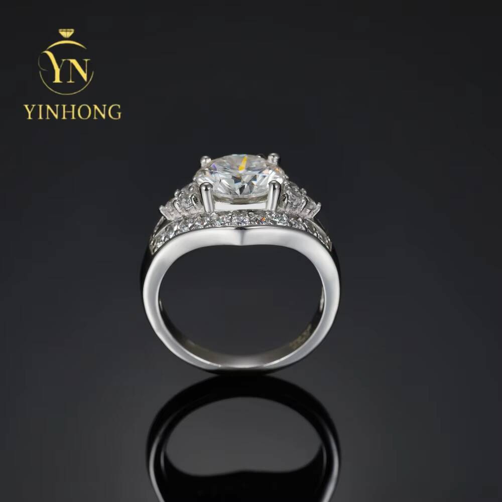 Mens 925 Sterling Silver Moissanite Eternity Wedding Ring High End Hip Hop Engagement Jewelry Gift