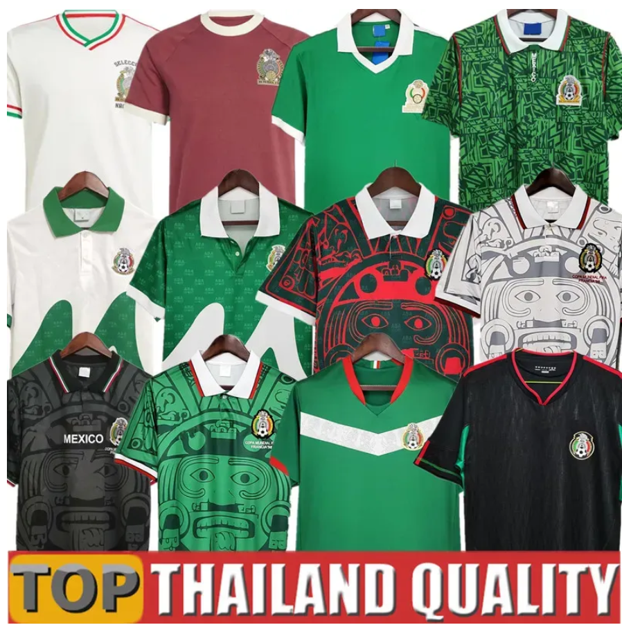 Retro 1998 Mexico Soccer Jerseys HERNANDEZ 1994 H. SANCHEZ 1998 1985 1986 BLANCO Home Away 3rd Football Shirts Short Sleeve Uniforms