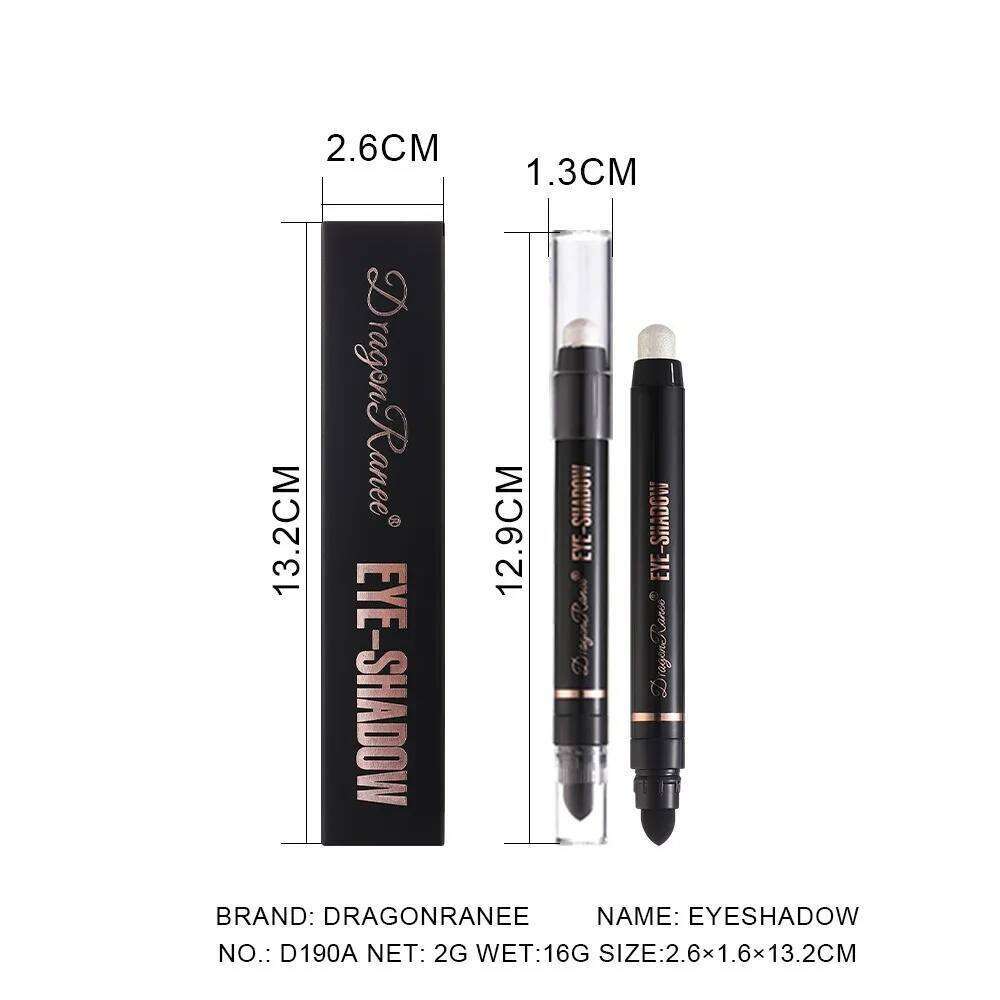 Double-head Smoky Dark Green Eyeshadow Pencil Stick Waterproof 12 Colors Metallic Glitter Eye Shadow Highlighter Pen Makeup Tool X250