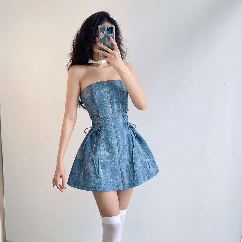 2023 Summer New Women's Solid Color Slim High Waist Fashion Off-Shoulder Backless Dress 47e