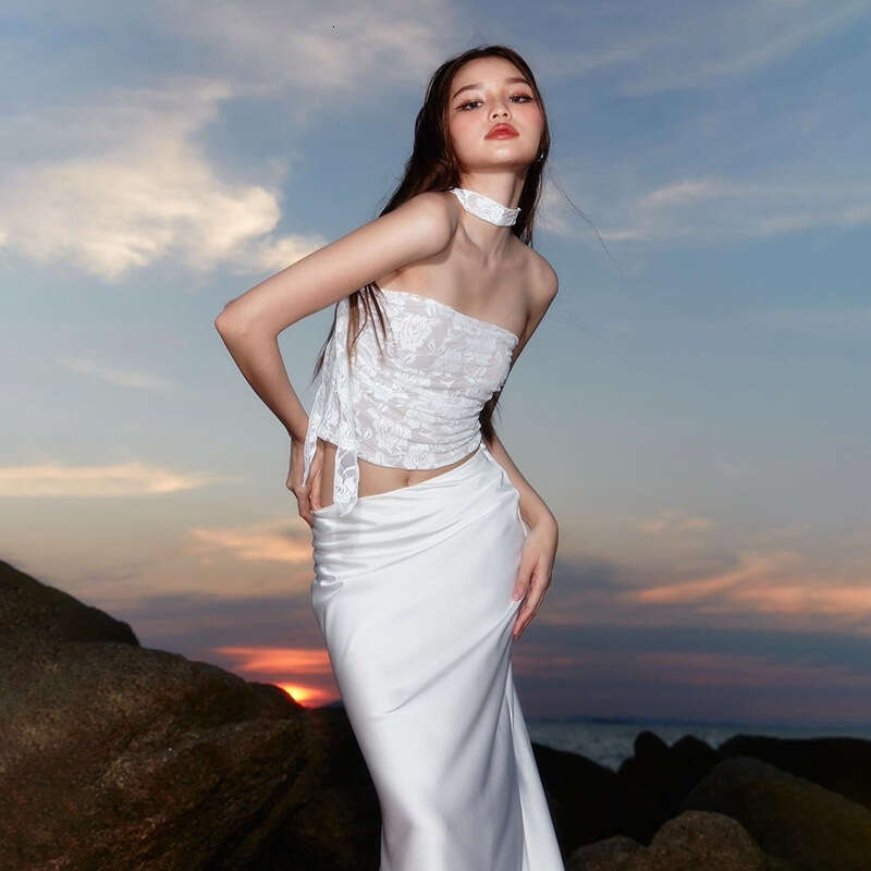 2023 Autumn Winter New Women's Street Fashion Solid Color Sexy Short Tube Top f54