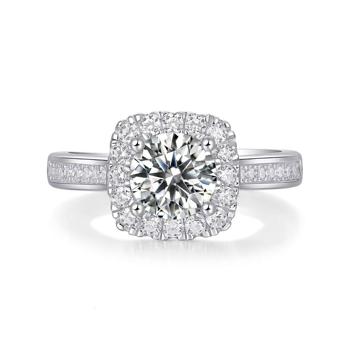 S925 Ladies Flower Ring Moissanite Adjustable Counterpart Advanced Ring Design