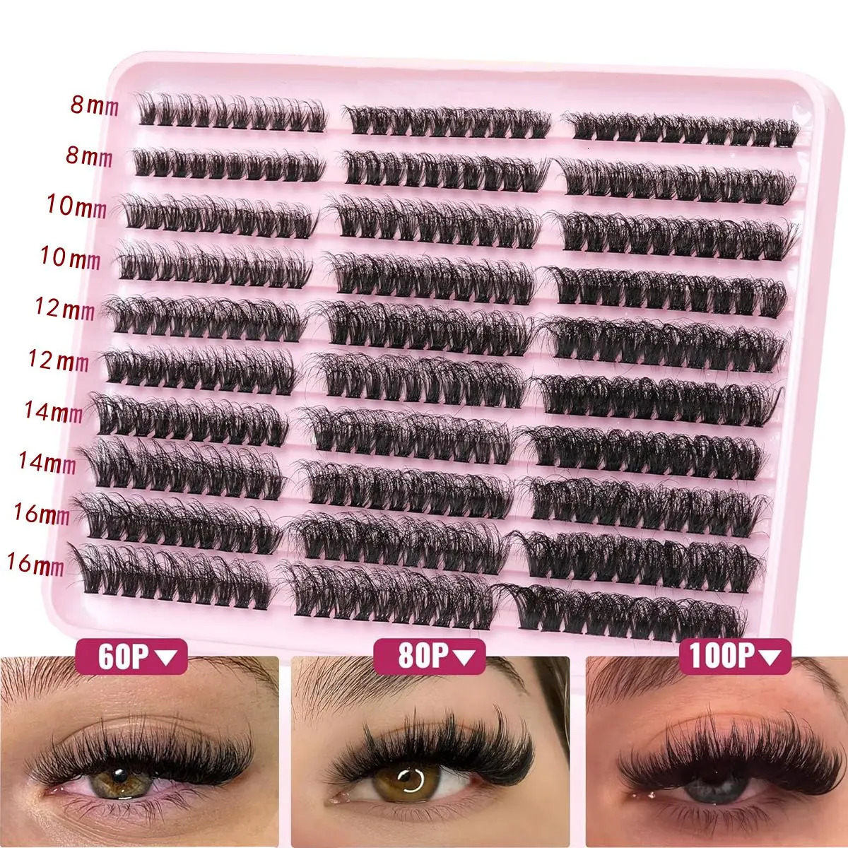 290300Pcs 5D Fluffy Thick Eyelash Clusters DDD Curl Wispy Individual Lashes 6080100 Mix s False Eyelashes 250714