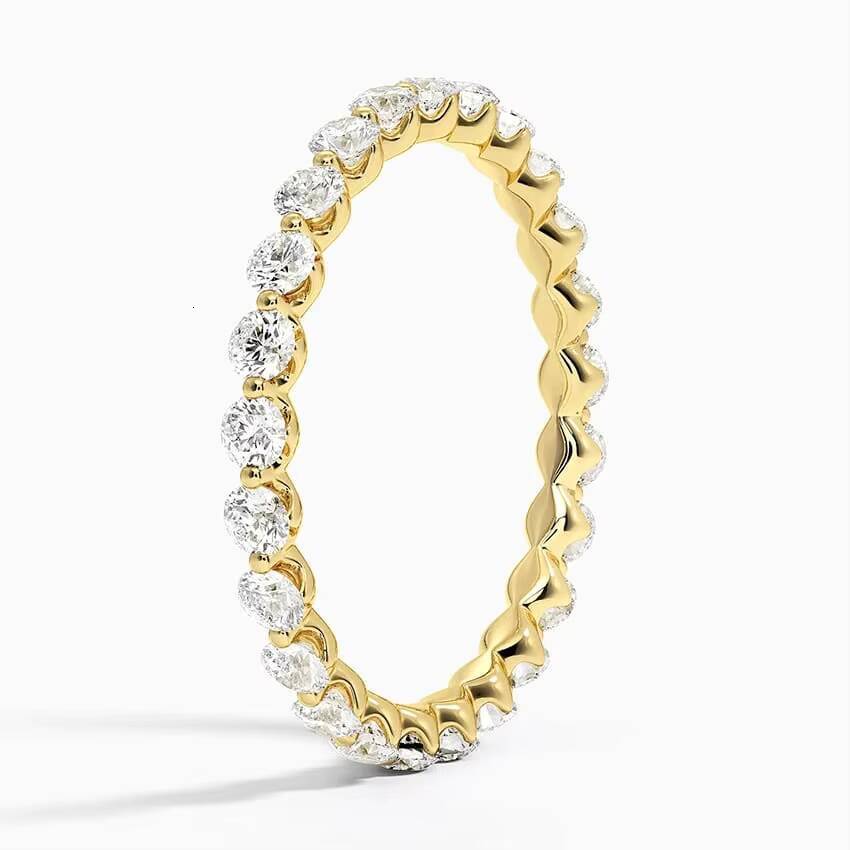 Premium Quality Round Cut Moissanite Diamond Eternity Wedding Ring Perfect For Stacking Anniversary Wear Jewelry