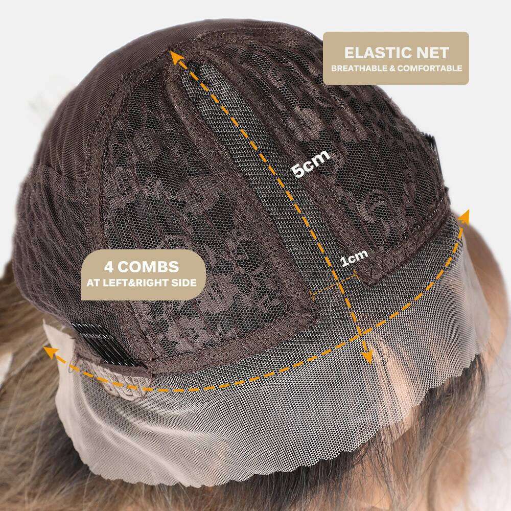 EASIHAIR Front Hair Brown Long Straight Synthetic Lace Wigs for Black Women Daily Cosplay Party Heat Resistant Fibers