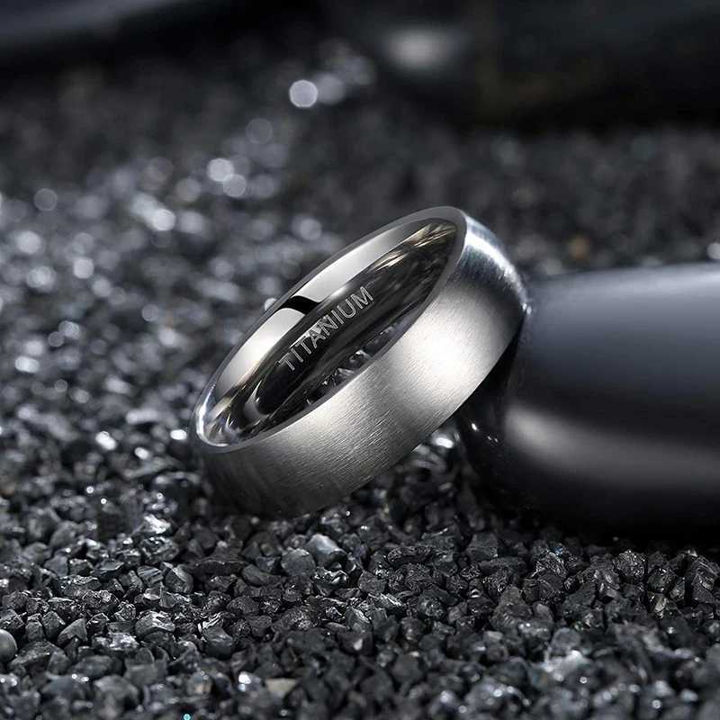 Tigrade 4/6/8mm brushed Simple Silver/Black Color Titanium Ring mens minimalist wedding band engagement ring womens jewelry W250417