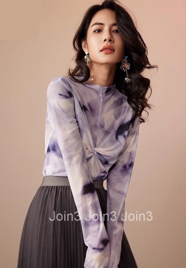 Summer New Half High Collar Base Shirt High Elasticity Mesh Long Sleeve Versatile Top for Women 2640