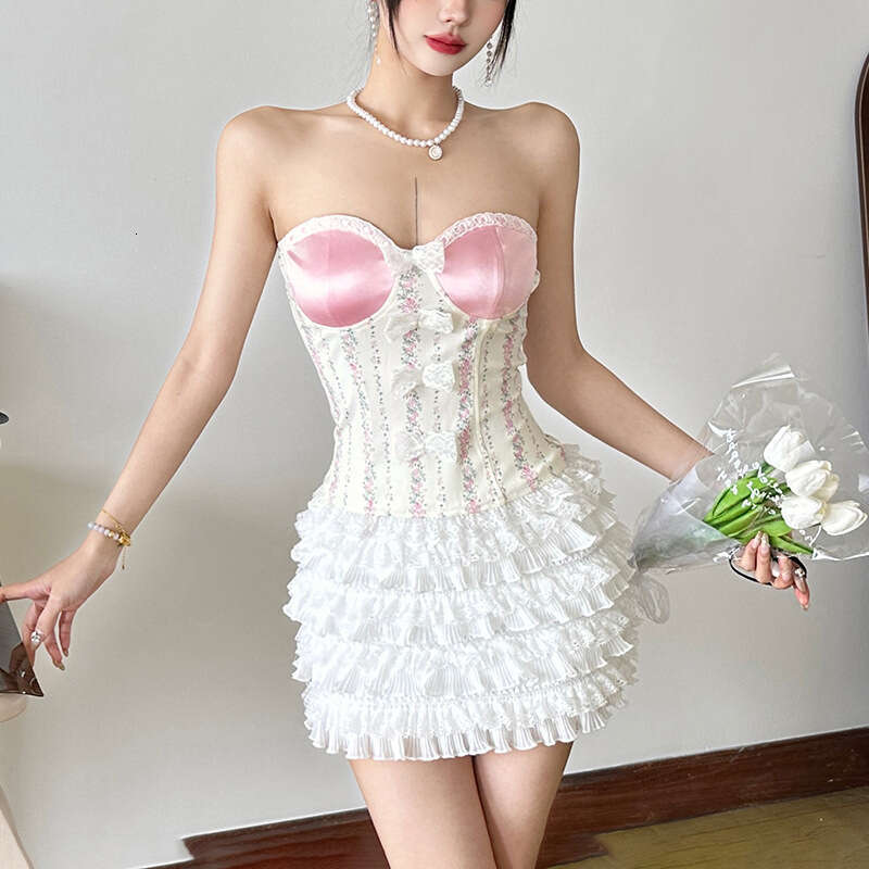 2025 Spring New Women's Fashion Solid Color Slim Street Style Off-Shoulder Tube Top Backless Vest 8f1