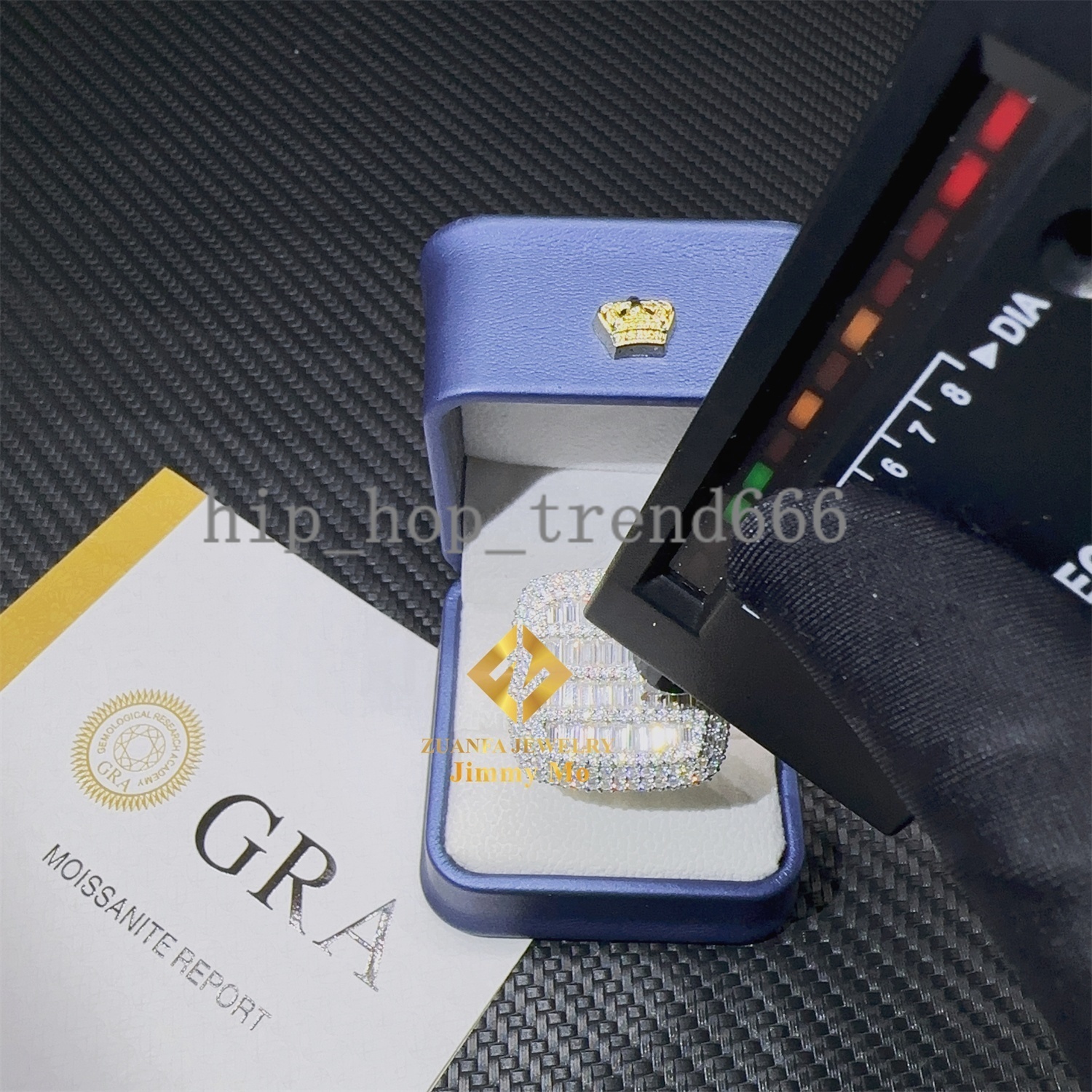 New Arrivals Iced Out Hip Hop Ring 925 Sterling Silver VVS1 Baguette Moissanite Man Pinky Ring
