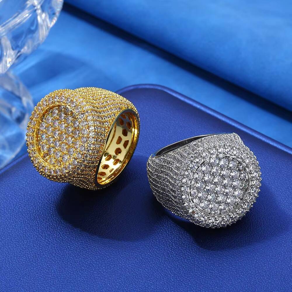 S925 Silver Moissanite Ring Customizable Full Diamond Hip Hop Trendy Brand Accessories Men