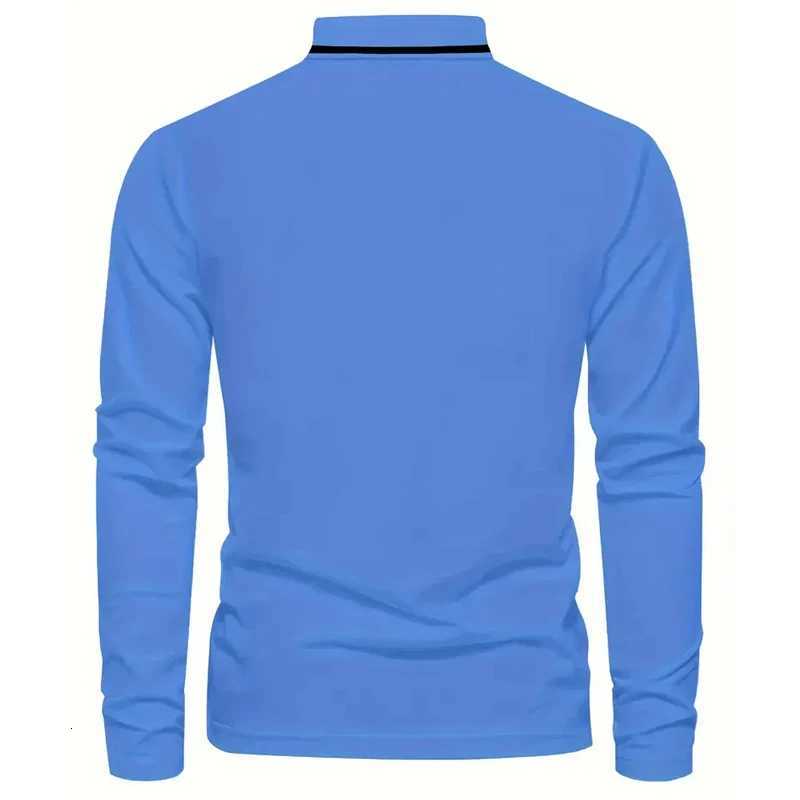 100% Polyester Elasticity Comfortable Polo Shirt Men Long Sleeve Polo Shirt Men Casual Fashion Golf Polo Shirt XJ250725